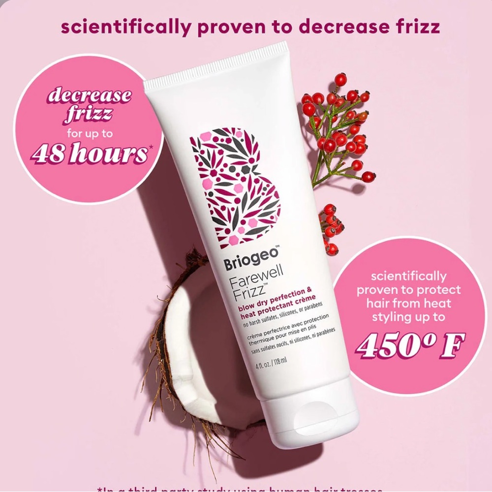 NEW Briogeo 
Farewell Frizz™ Blow Dry Perfection Heat Protectant Cream